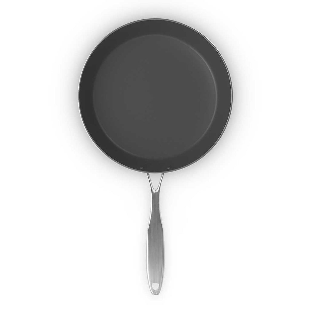 SOGA Stainless Steel Fry Pan Non Stick Interior 30cm