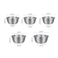 NNEAGS Stainless Steel Nesting Basin Colander Perforated Kitchen Sink Washing Bowl Metal Basket Strainer Set of 5