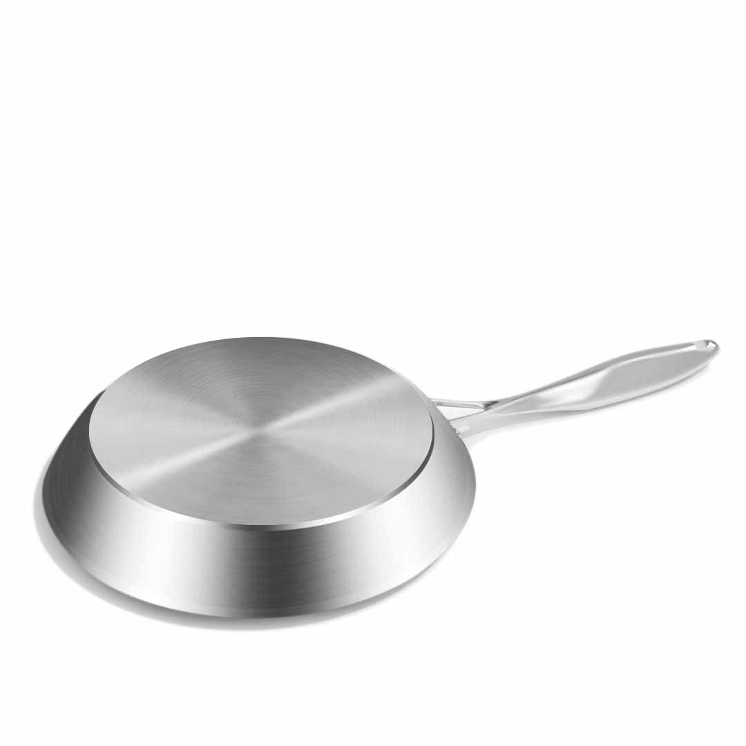 SOGA Stainless Steel Fry Pan Non Stick Interior 30cm