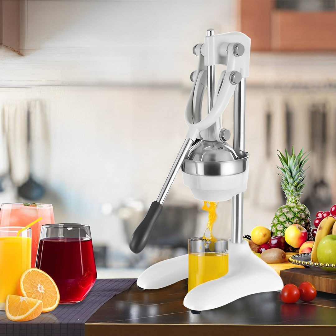 NNEAGS Stainless Steel Manual Juicer Hand Press Juice Extractor Squeezer Lemon Orange Citrus White