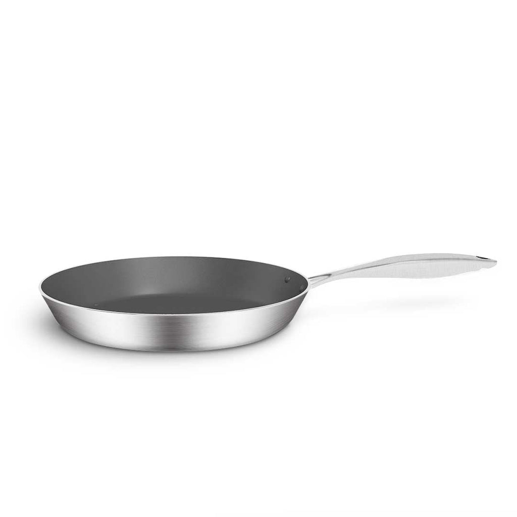 SOGA Stainless Steel Fry Pan Non Stick Interior 30cm