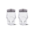 Skull Mason Jar with Lid, 4-Piece Set (2 skull Mason Jars & 2 Lids) 42oz, Clear