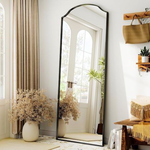 Arched Full-Length Mirror With Scalloped Edges 65-Inch