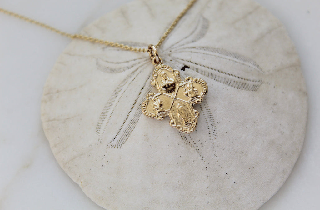 Four Way Cross 14K Gold