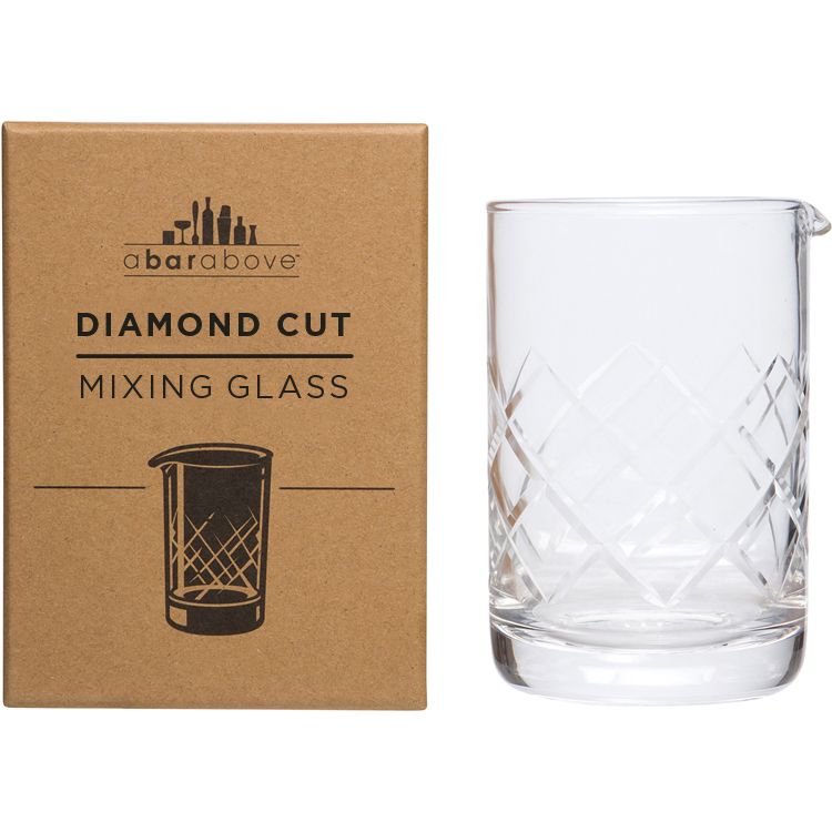 Cocktail Mixing Glass - Diamond Cut Design