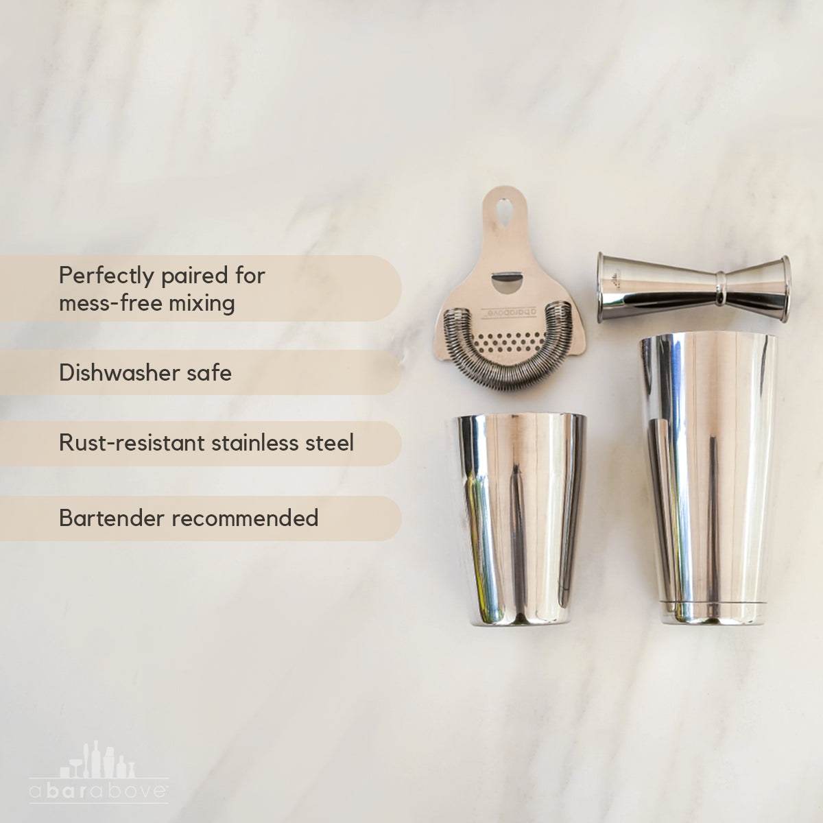 4-Piece Cocktail Shaker Set - Gold