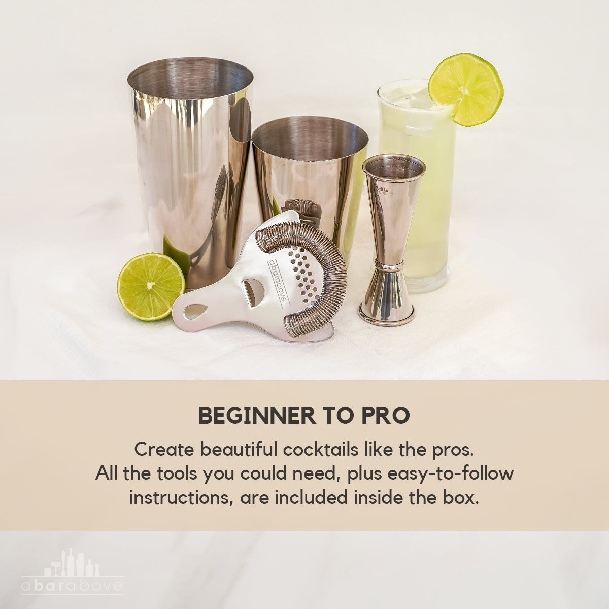 4-Piece Cocktail Shaker Set - Antique Copper