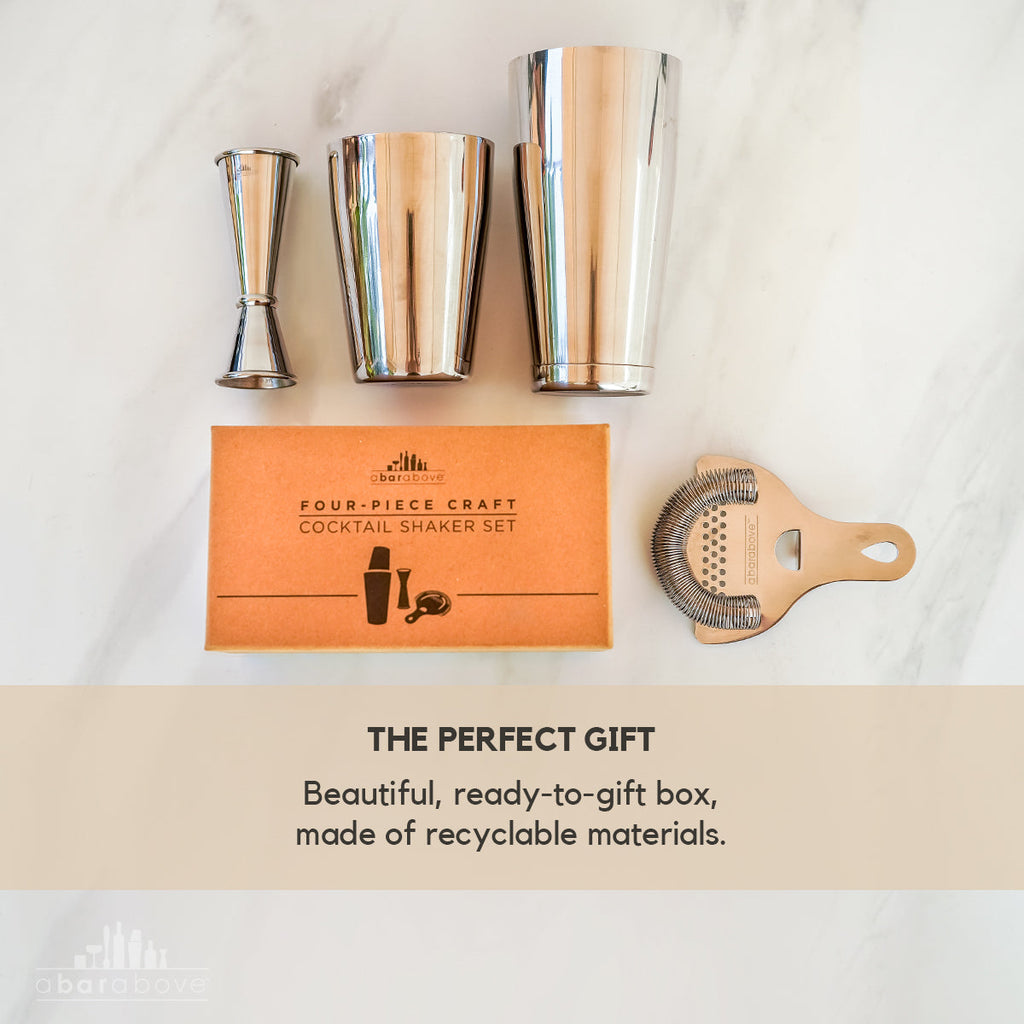 4-Piece Cocktail Shaker Set - Gold