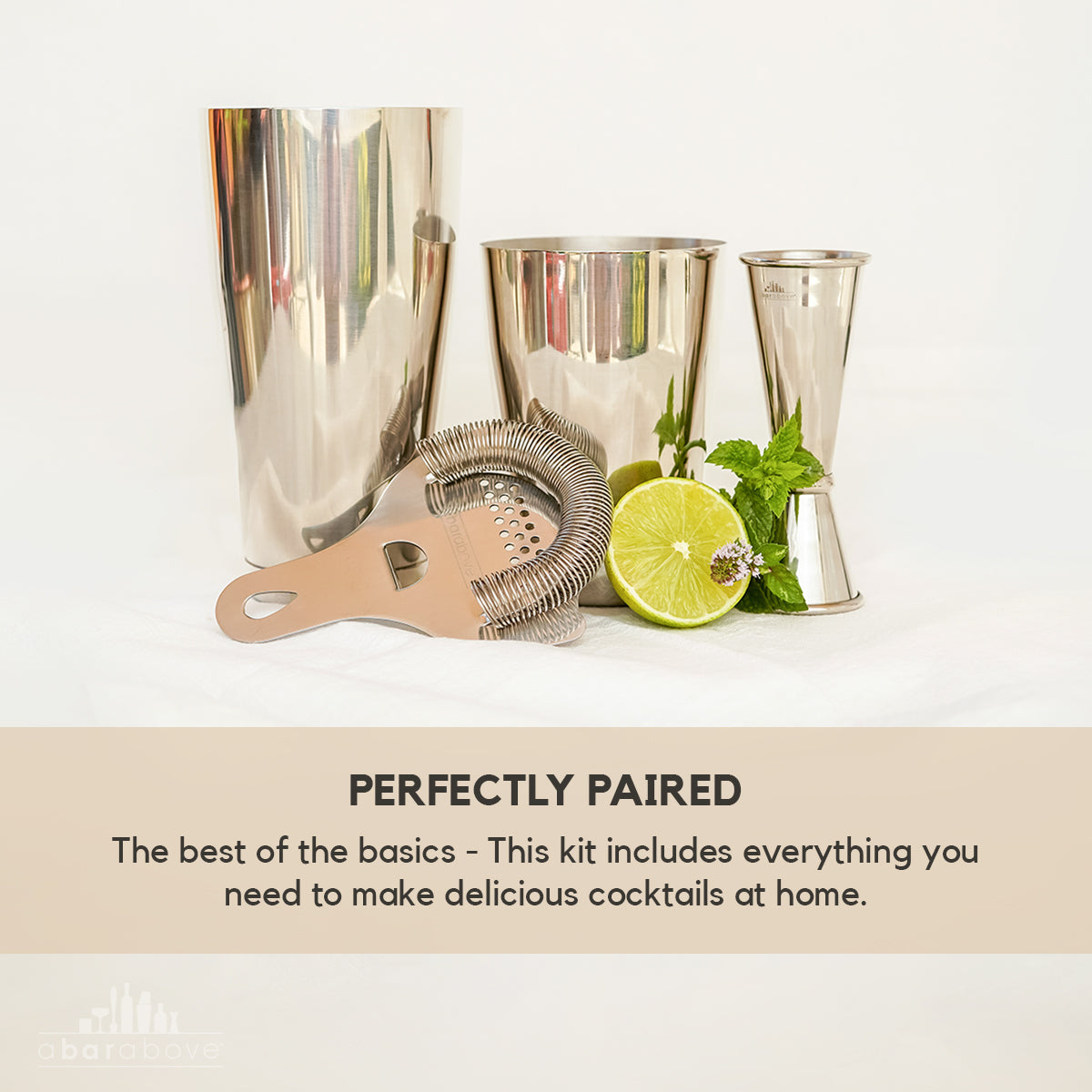 4-Piece Cocktail Shaker Set - Gold