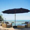 FifteenFootLarge Navy Patio Market Umbrella With Base