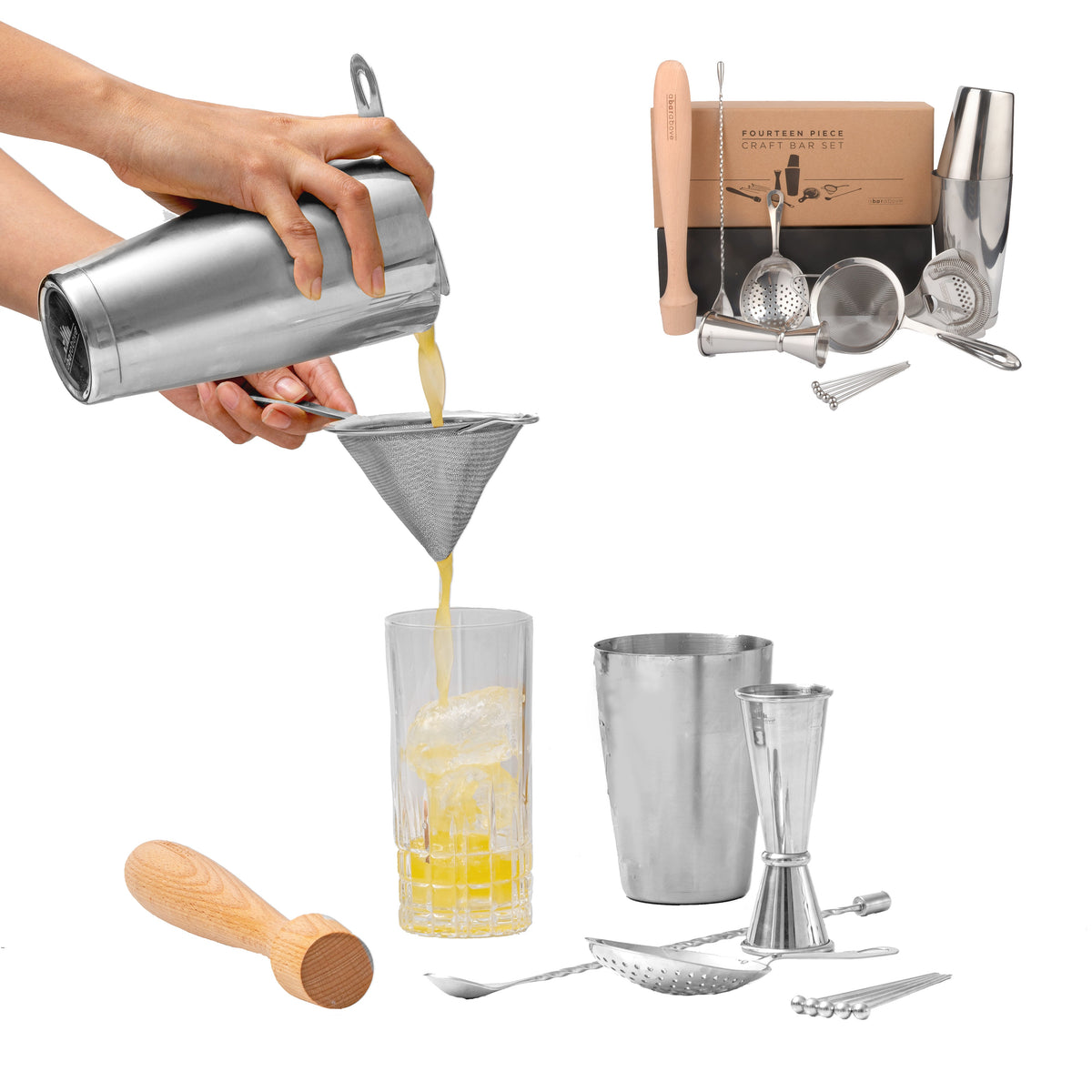 14-Piece Bartender Kit - Stainless Steel