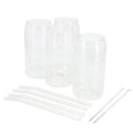 Gibson Home Zadie 10 Piece Glass Tumbler and Straw Set in Clear