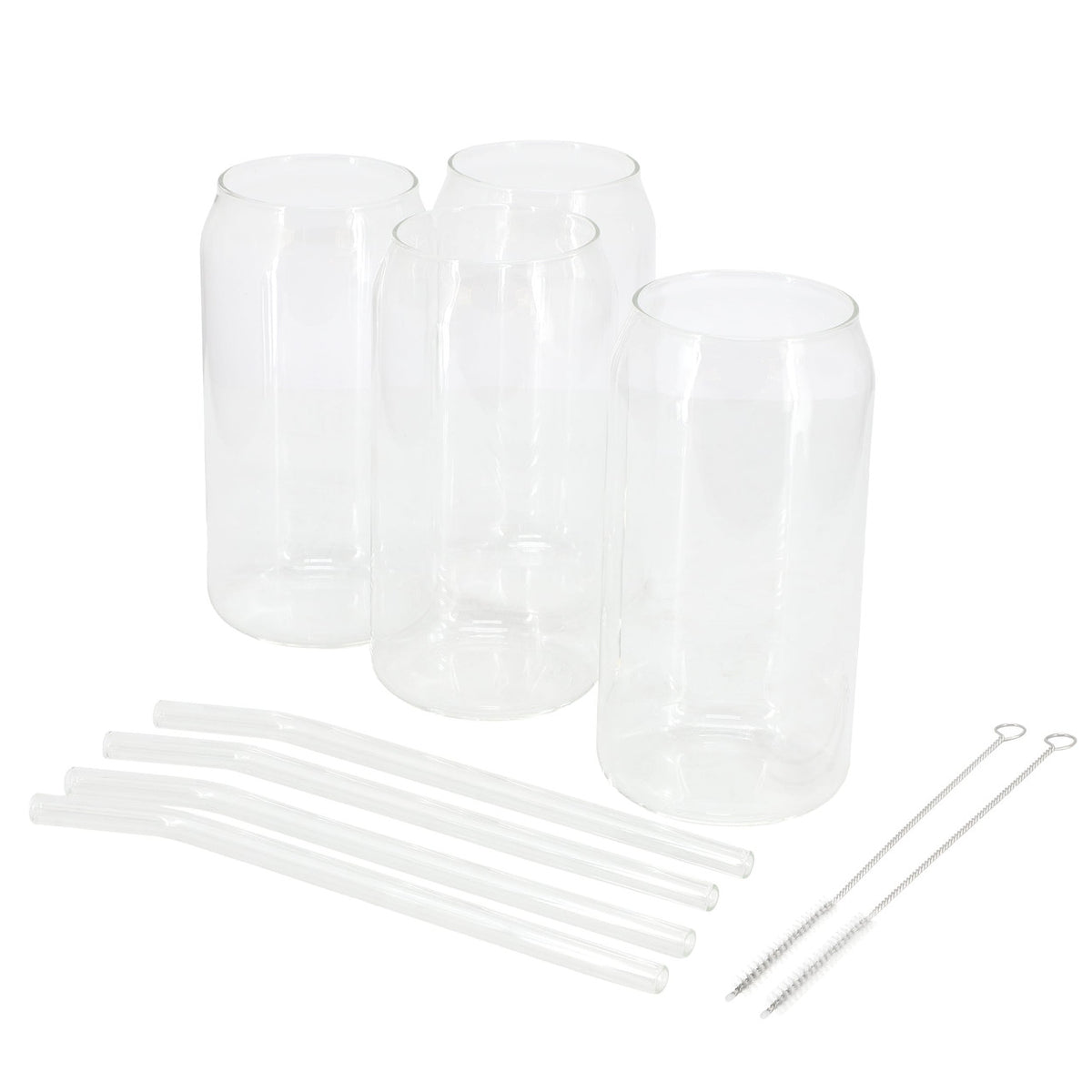 Gibson Home Zadie 10 Piece Glass Tumbler and Straw Set in Clear