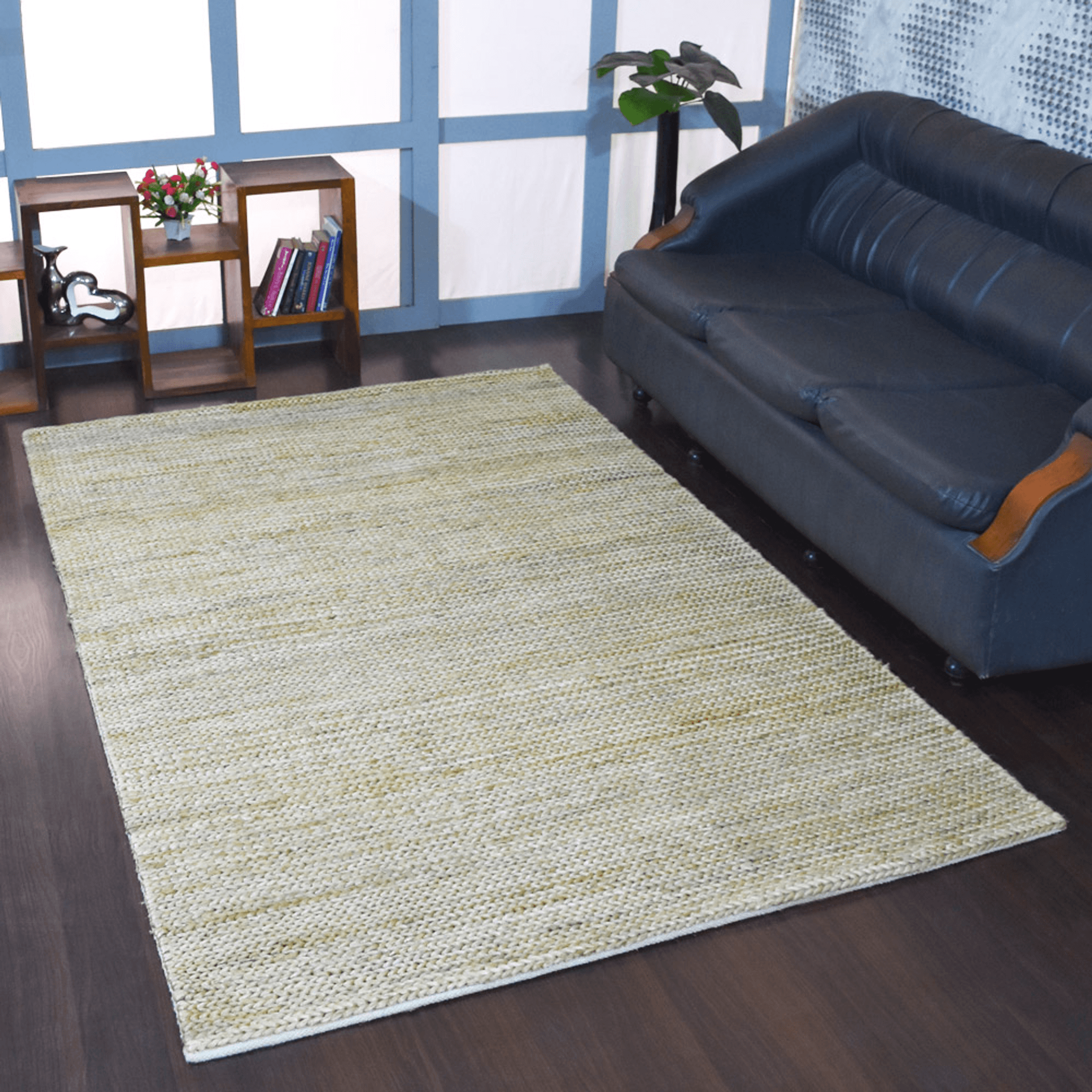 Rugsotic Hand Knotted Eco-Friendly Jute Area Rug In Natural Light Brown