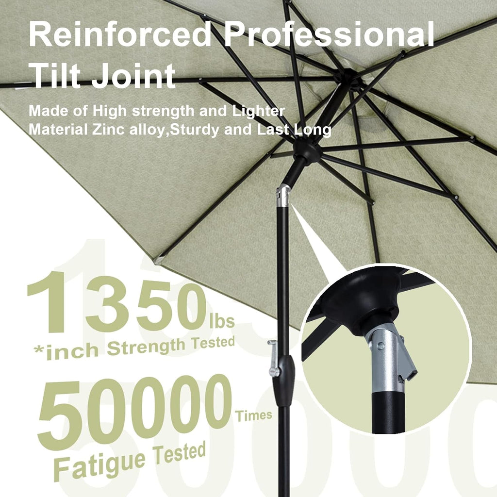NineFoot Patio Umbrella Auto Tilt WeatherproofMaterials