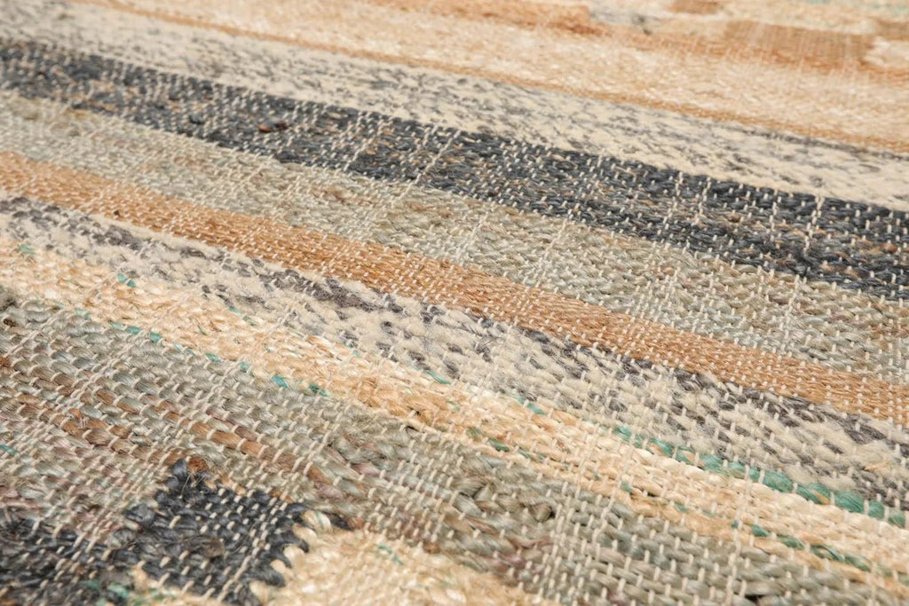 5’5”x7’3”Hand Woven Natural Fiber Jute Southwestern Flatweave Kilim Area Rug
