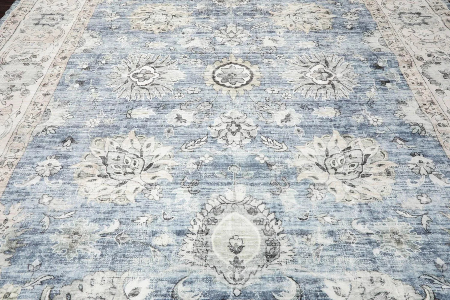 Multi Size Slate Machine Made Traditional washable Polyester Oriental Area Rug