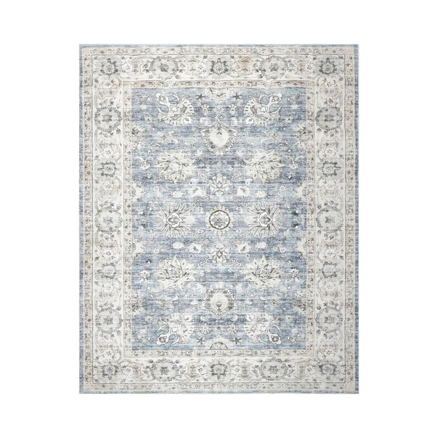 Multi Size Slate Machine Made Traditional washable Polyester Oriental Area Rug