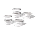 12 Piece Set (2 Cup / 16Oz) Round Glass Storage Containers With Lids, Grey