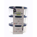 6 Piece Set (4 Cup / 32Oz) Round Glass Storage Containers With Lids, Blue