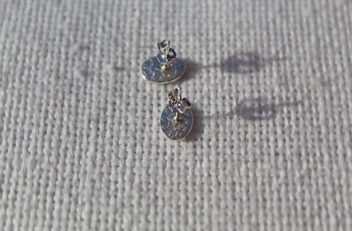 Miraculous Medal Earrings in Sterling Silver