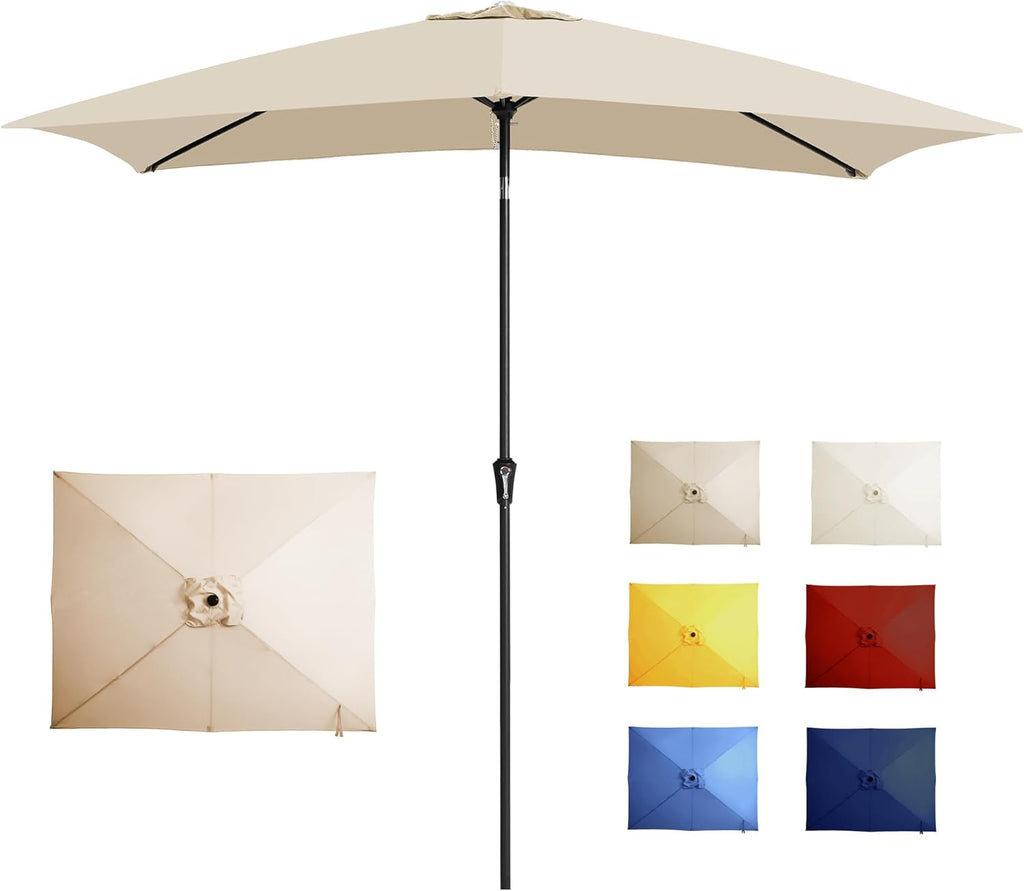 6.5x10Ft Rectangular Patio Umbrella Tilt Mechanism