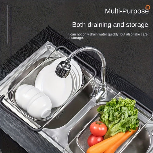 Adjustable Stainless Steel Sink Colander Rack