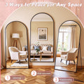 71-Inch Full-Length Arched Standing Mirror Matte-Black