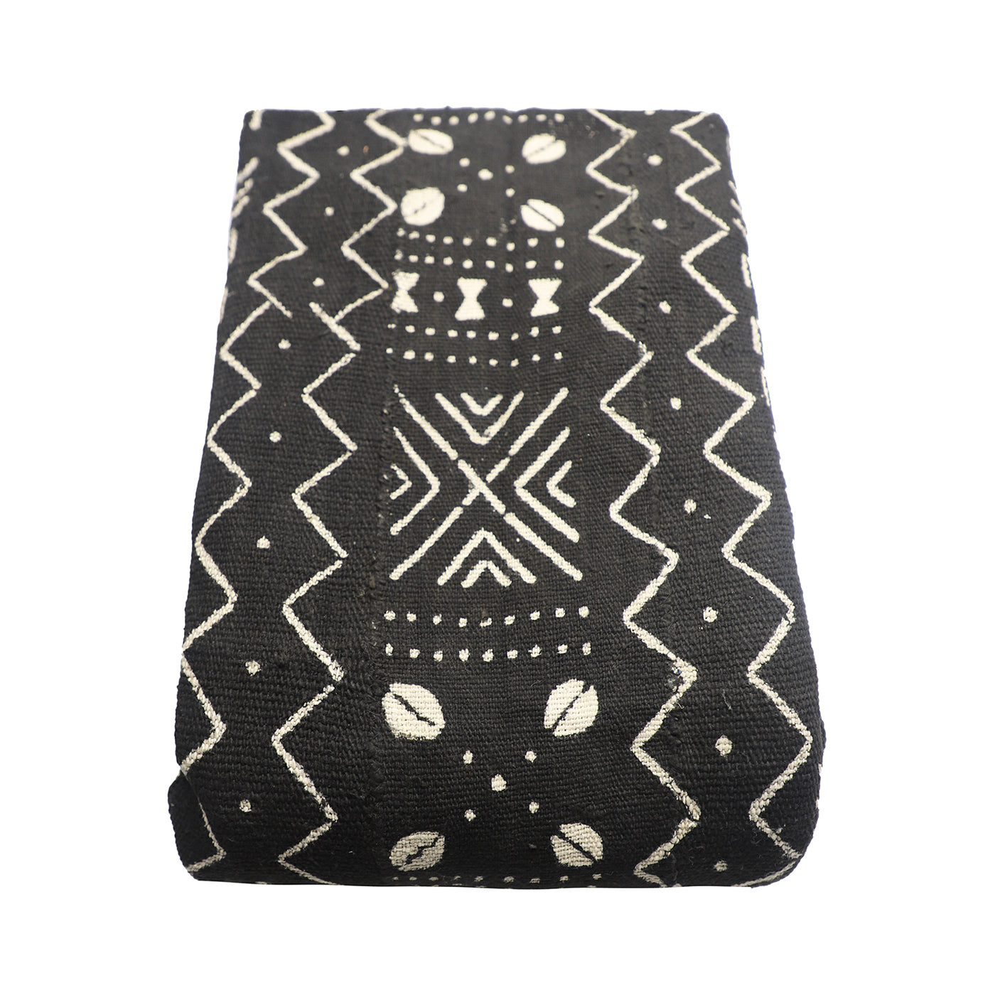 Mud Cloth Textile | Oversize Throw Blanket Black
