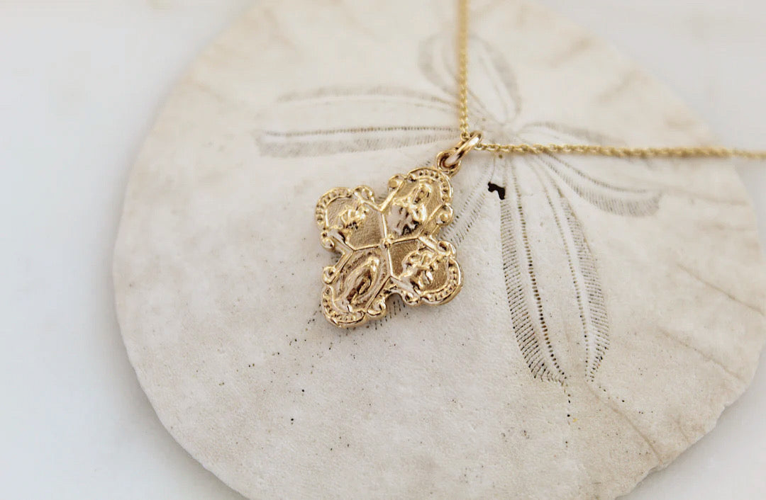 Four Way Cross 14K Gold