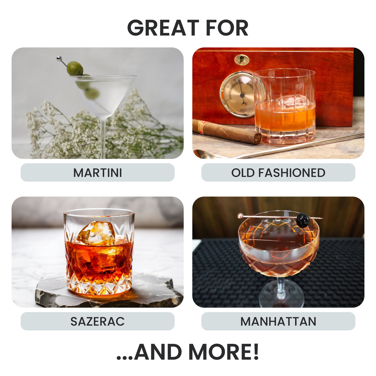 10-Piece Stirred Craft Cocktail Set - Stainless Steel