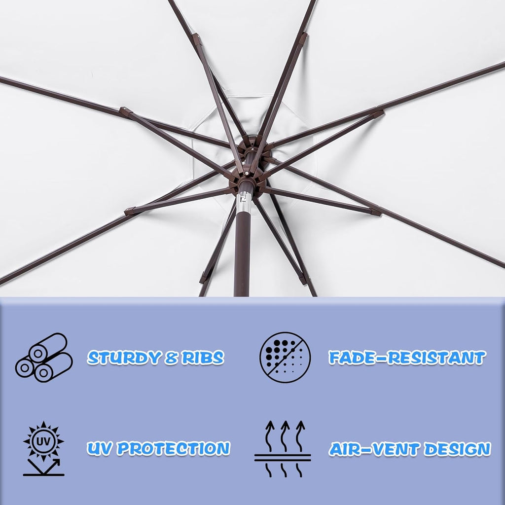 NineFoot Patio Umbrella AutomaticCrank System Outdoors
