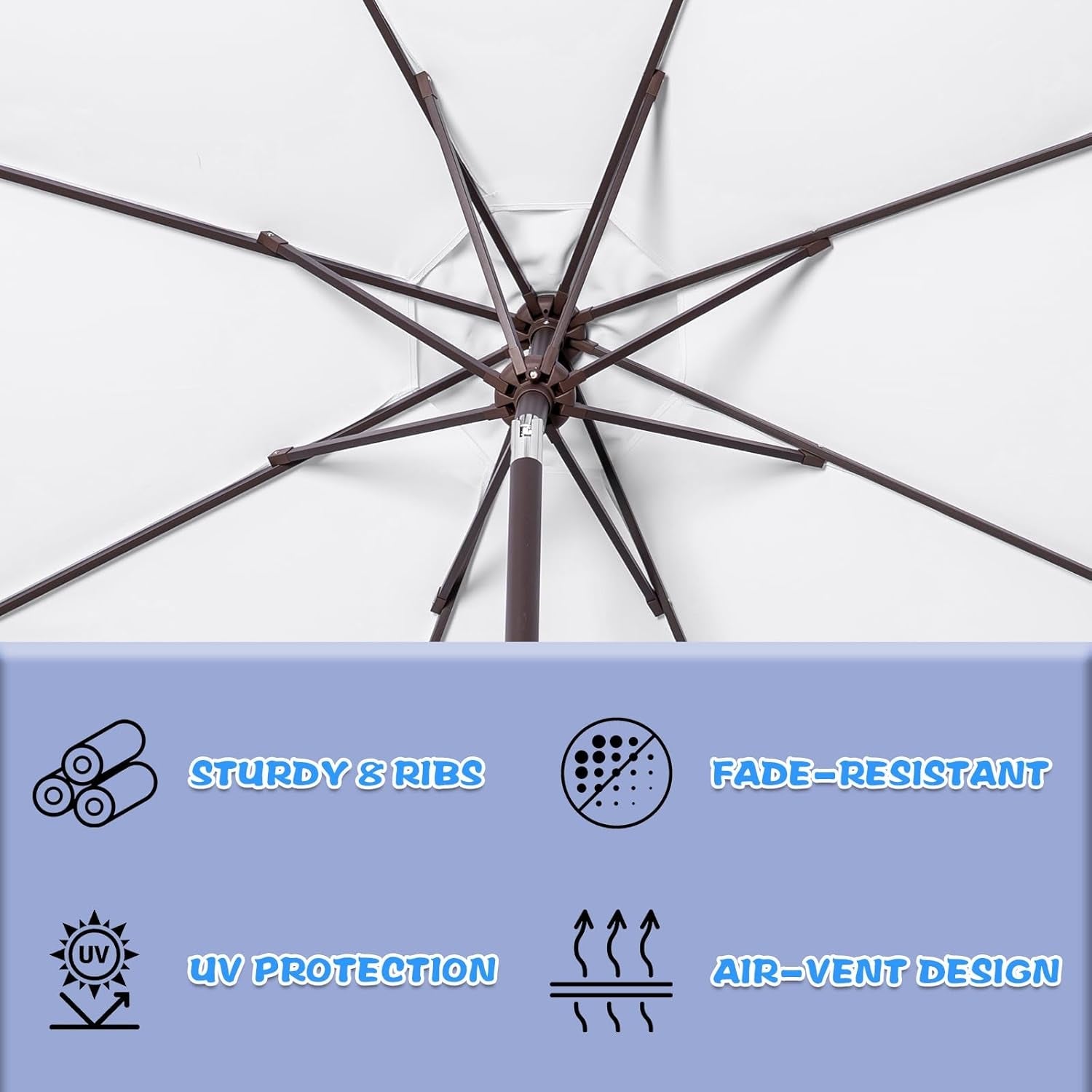 NineFoot Patio Umbrella AutomaticCrank System Outdoors