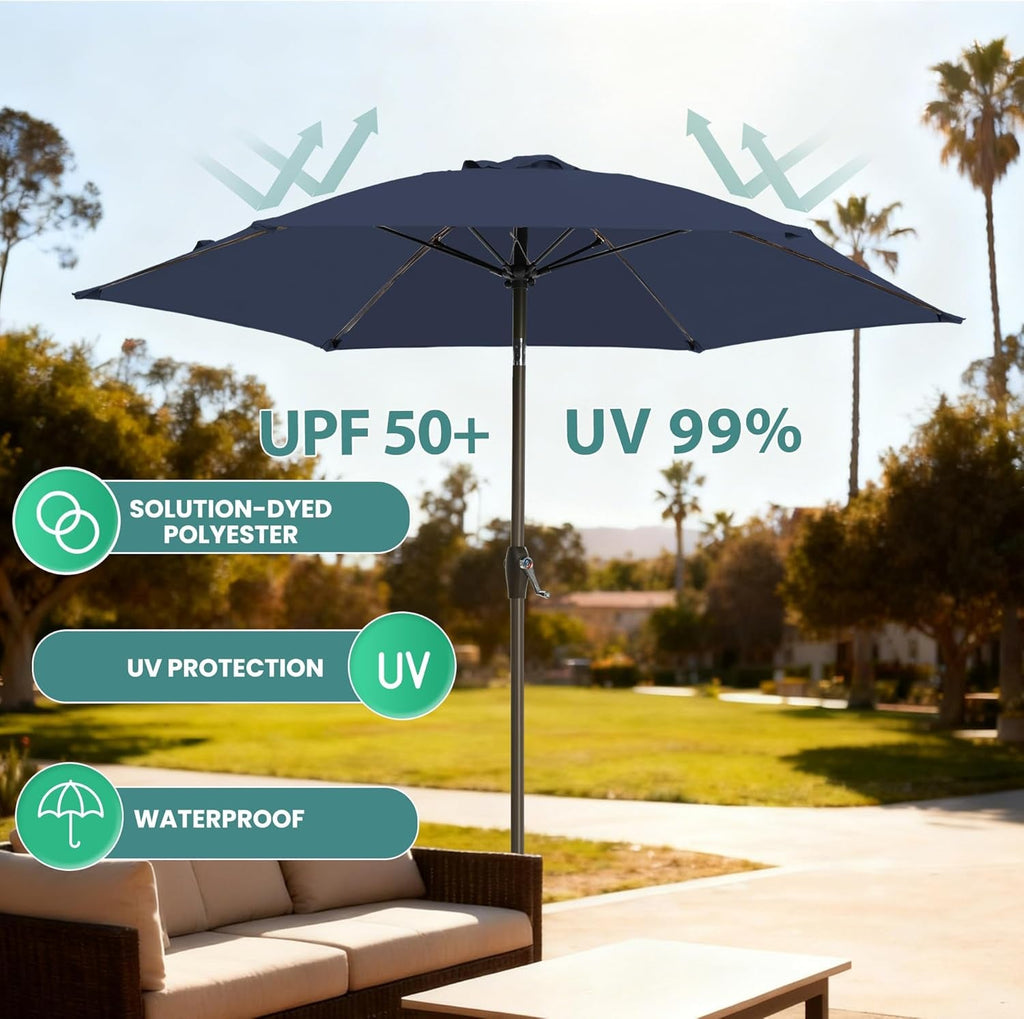 SevenPointFiveFt Outdoor Patio Umbrella Crank Tilt