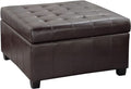 Thirty One Inch Square Upholstered Storage Ottoman