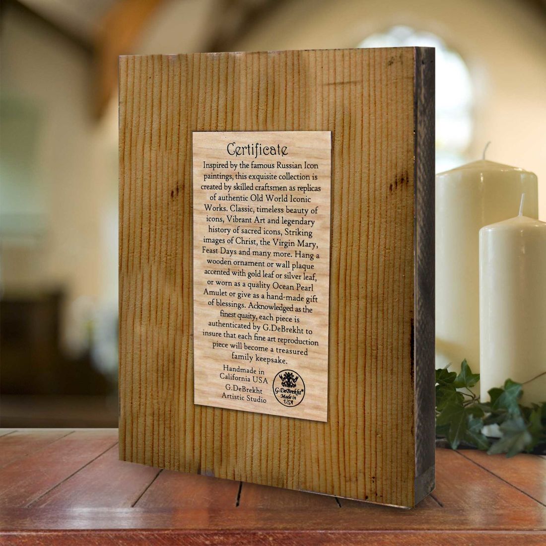 Saint Antoni Wooden Gold Plated Religious Christian Sacred Icon - Inspirational Icon Decor - 85062