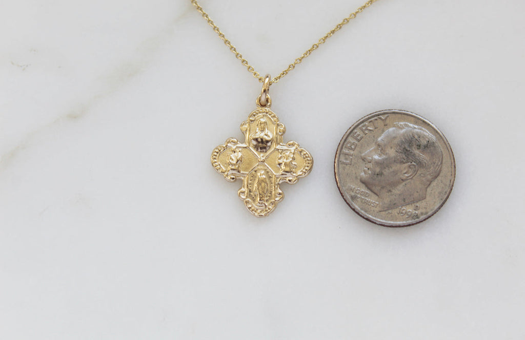 Four Way Cross 14K Gold