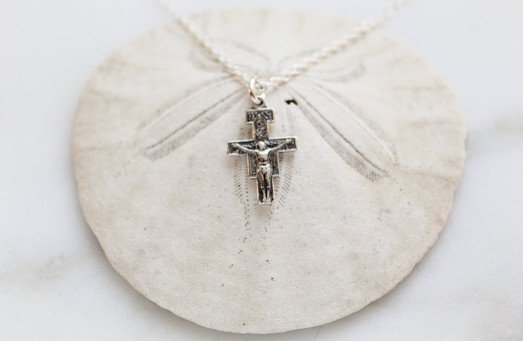 San Damiano Crucifix Necklace in 925 sterling silver