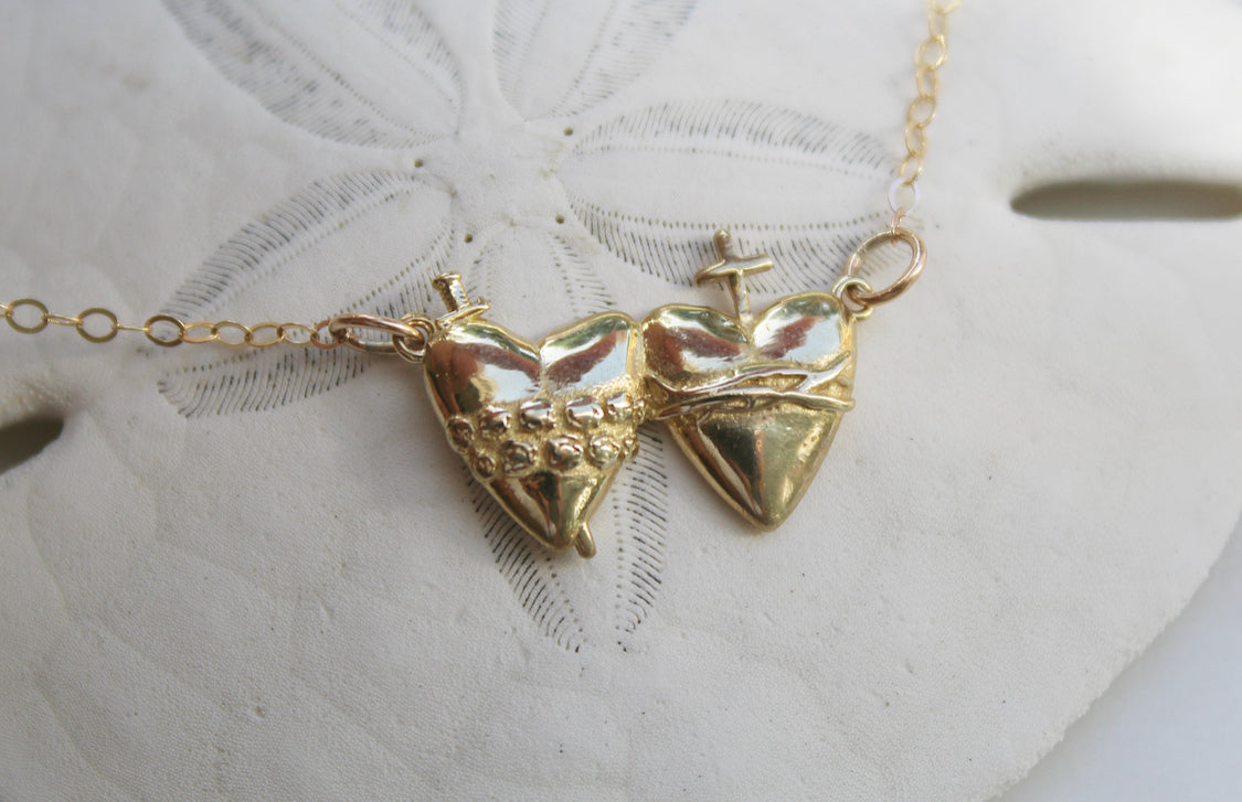 Sacred Heart and Immaculate Heart Necklace
