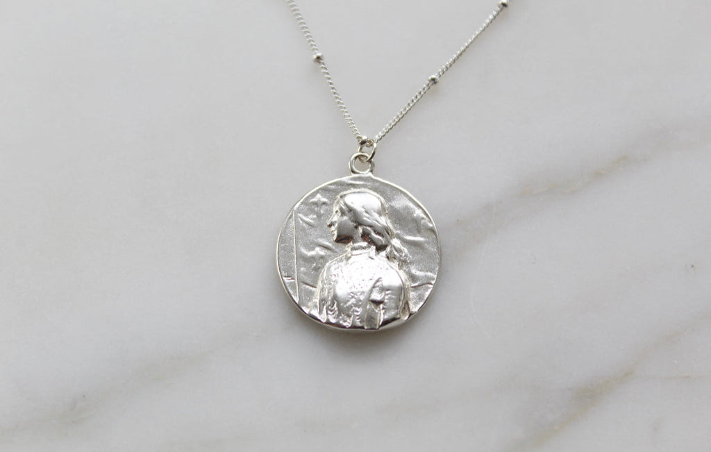 St. Joan Of Arc Necklace in 925 Sterling Silver