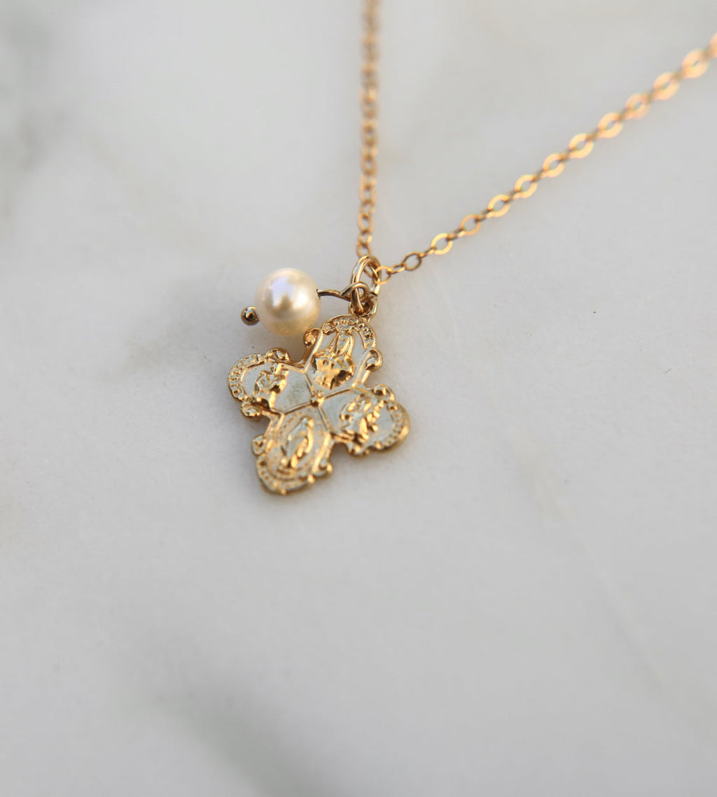 Four Way Cross with Pearl