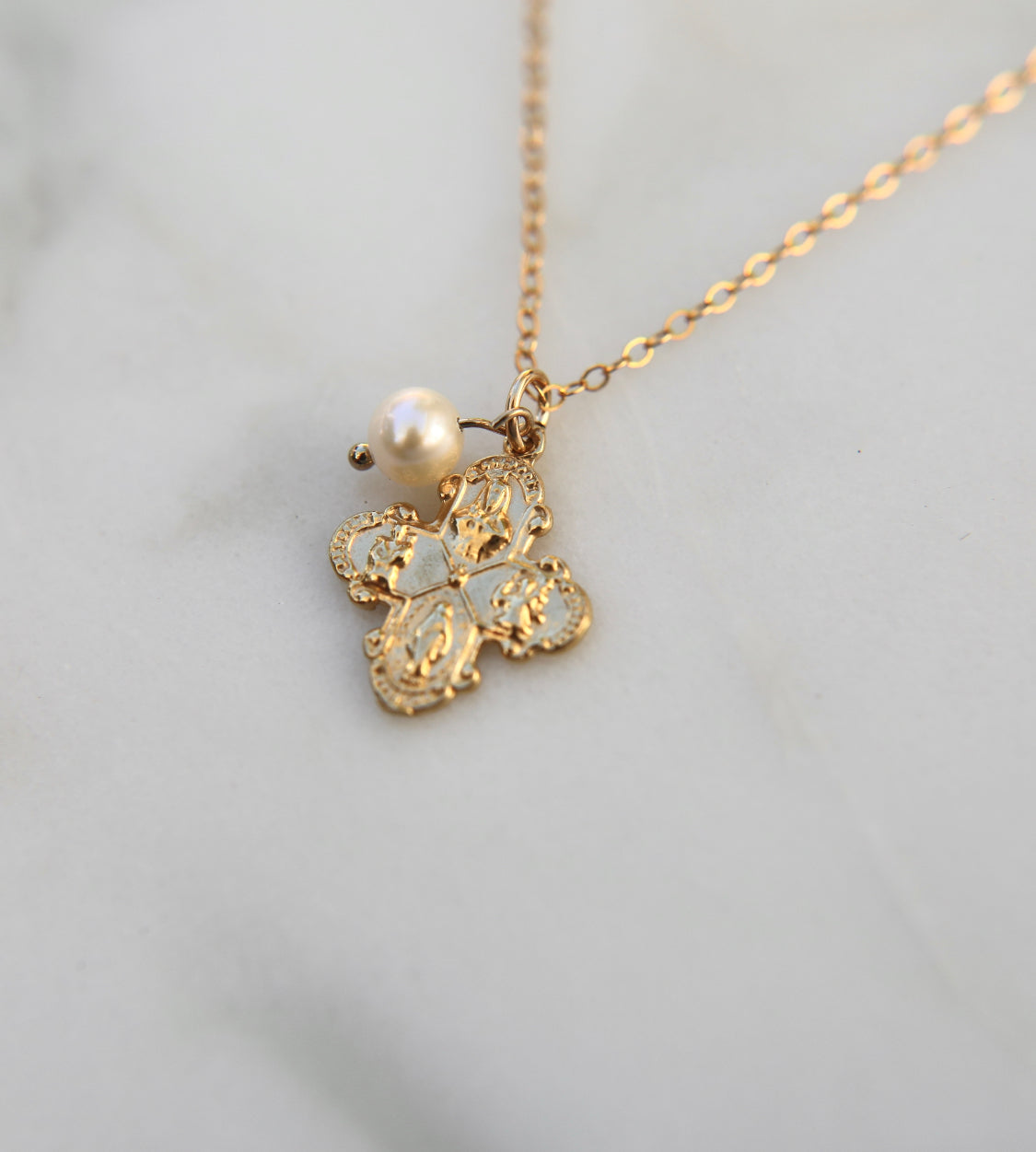 Four Way Cross with Pearl