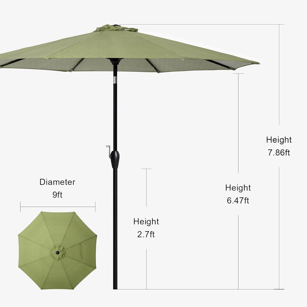 NineFoot Patio Umbrella Auto Tilt WeatherproofMaterials