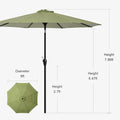NineFoot Patio Umbrella Auto Tilt WeatherproofMaterials