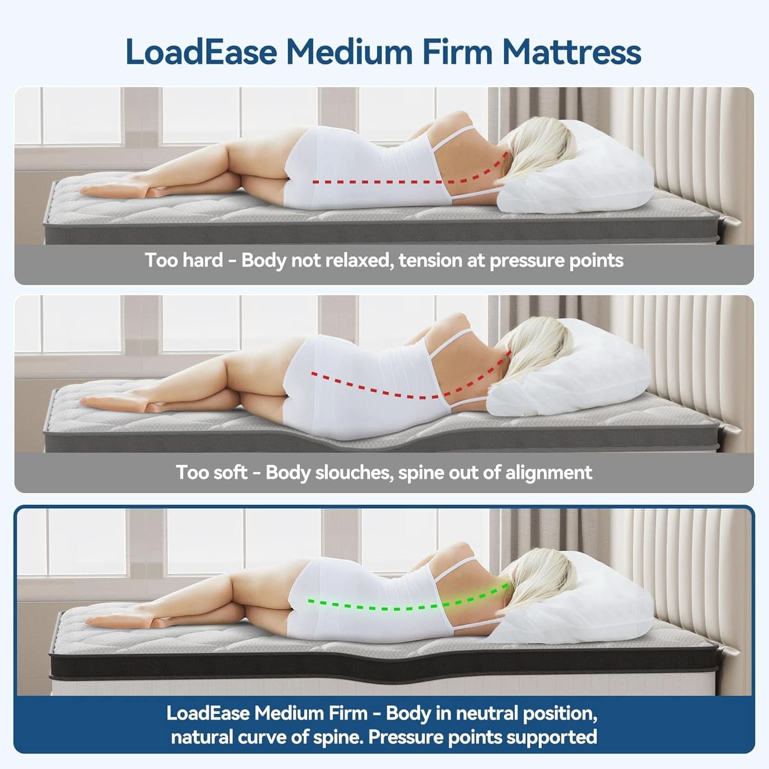 King Size Memory Foam Mattress with Spring Support