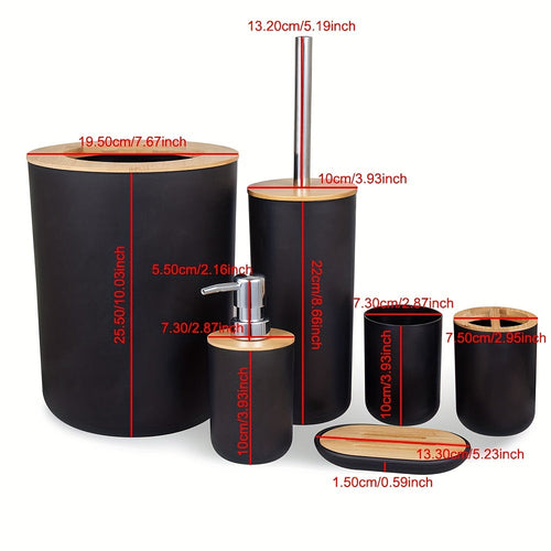 Bathroom Black Accessories Set (6-Piece)