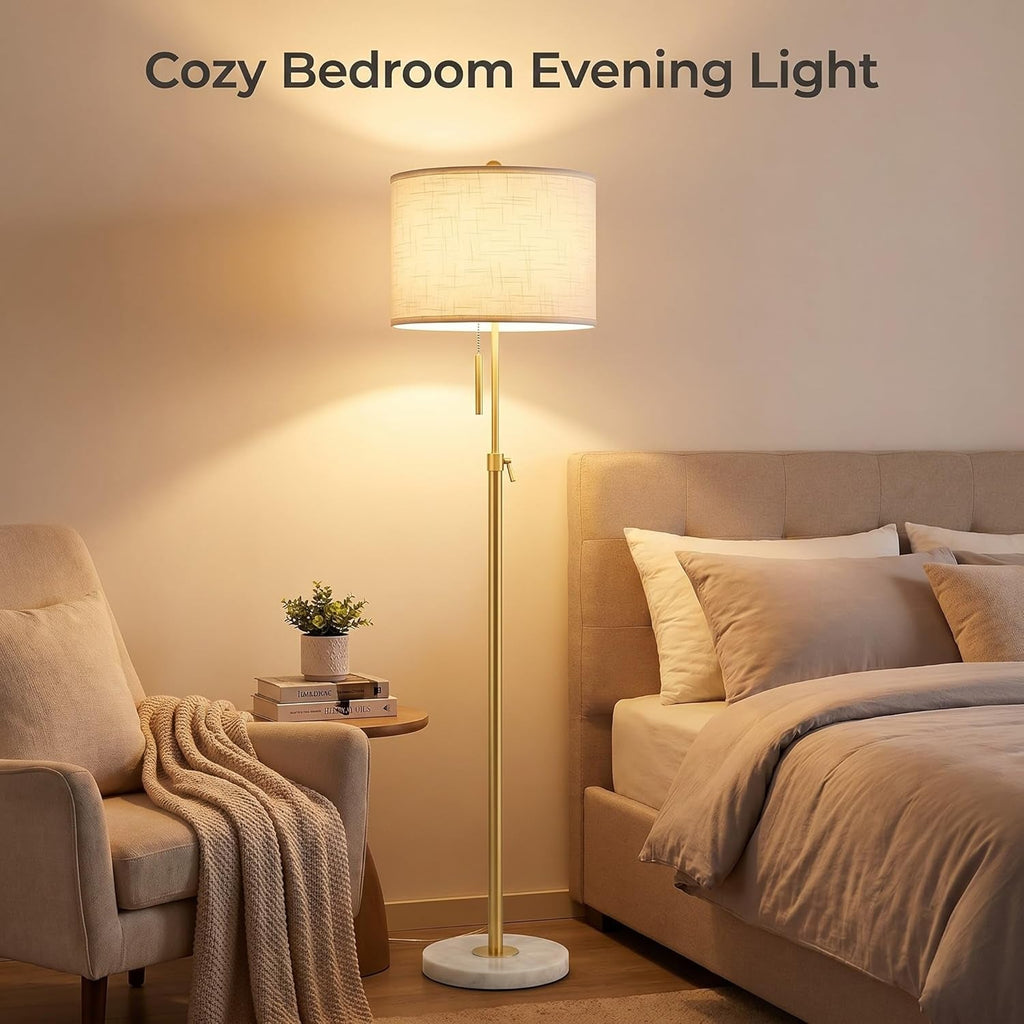 Golden Floor Lamp With Height Adjustable Dimmability