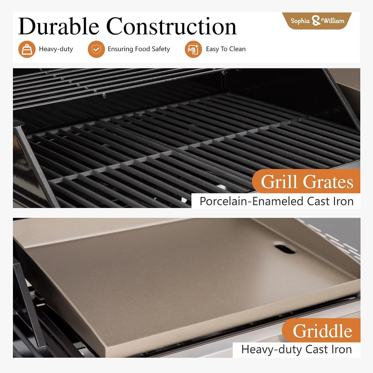 Propane Grill Griddle Combo With Porcelain Enamel Grates