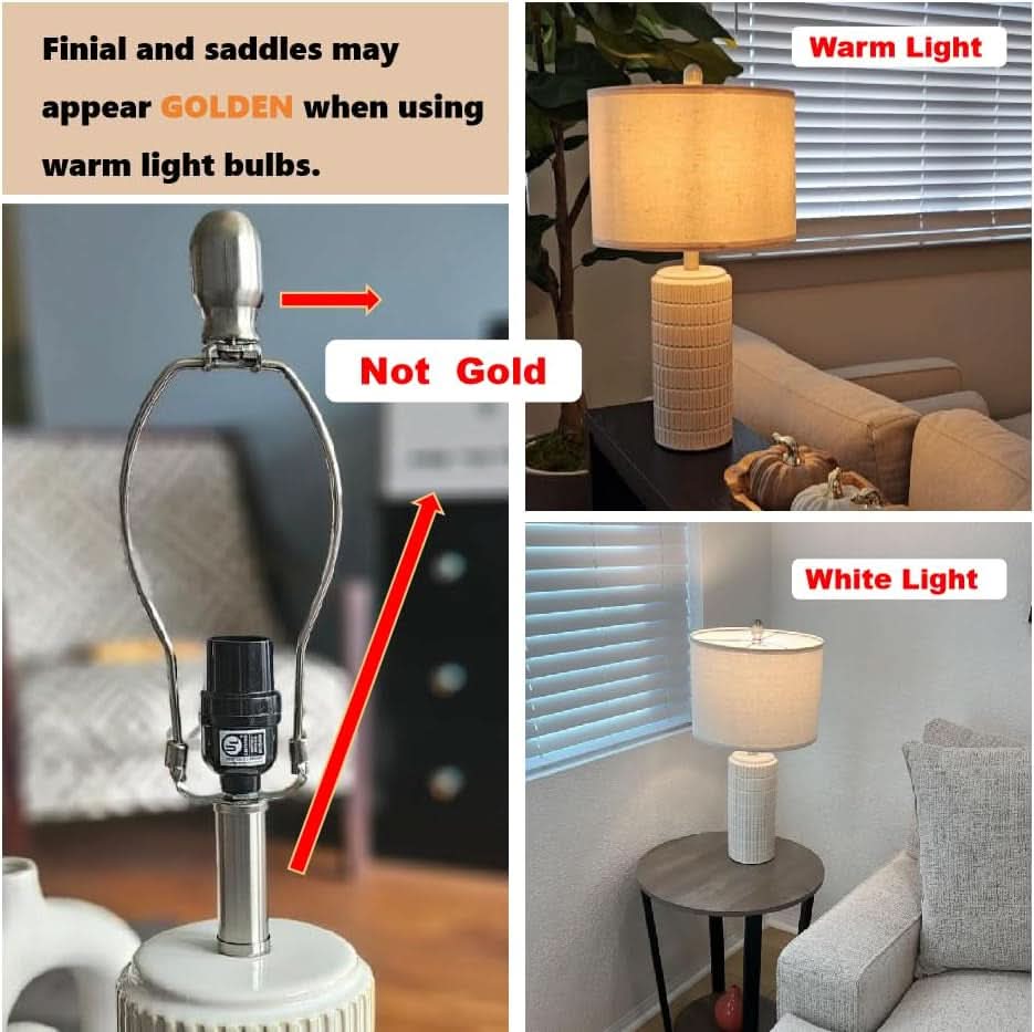 23 Inch Modern Ceramic Table Lamps Set Of 2 White And Beige