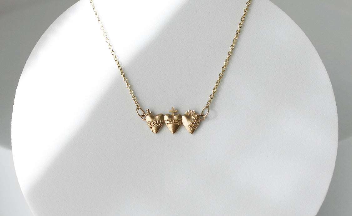 Holy Family Hearts® in 14K Gold Tiny Version